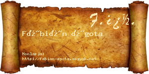 Fábián Ágota névjegykártya